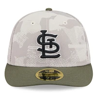 Men's New Era Light Beige/Olive St. Louis Cardinals 2025 Armed Forces Day Low Profile 59FIFTY Fitted Hat