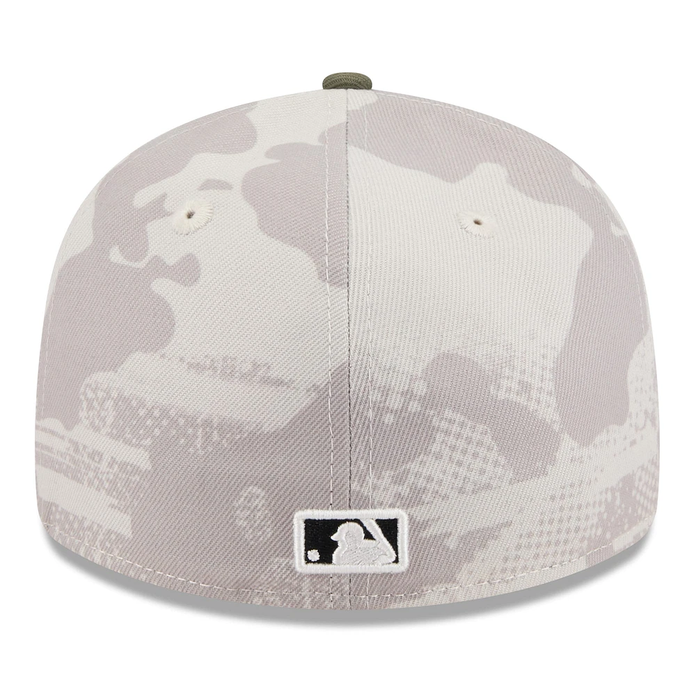 Men's New Era Light Beige/Olive St. Louis Cardinals 2025 Armed Forces Day Low Profile 59FIFTY Fitted Hat