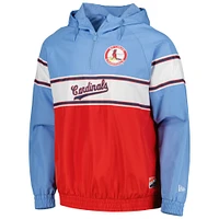 Men's New Era Light Blue St. Louis Cardinals Ripstop Raglan Quarter-Zip Hoodie