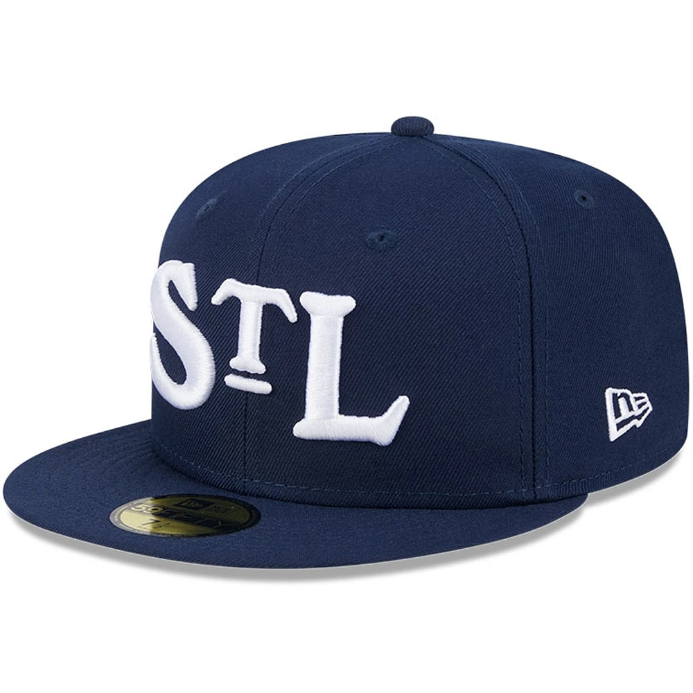 Casquette ajustée 59FIFTY New Era pour hommes des Cardinals de St. Louis bleu marine 2024 Rickwood Classic