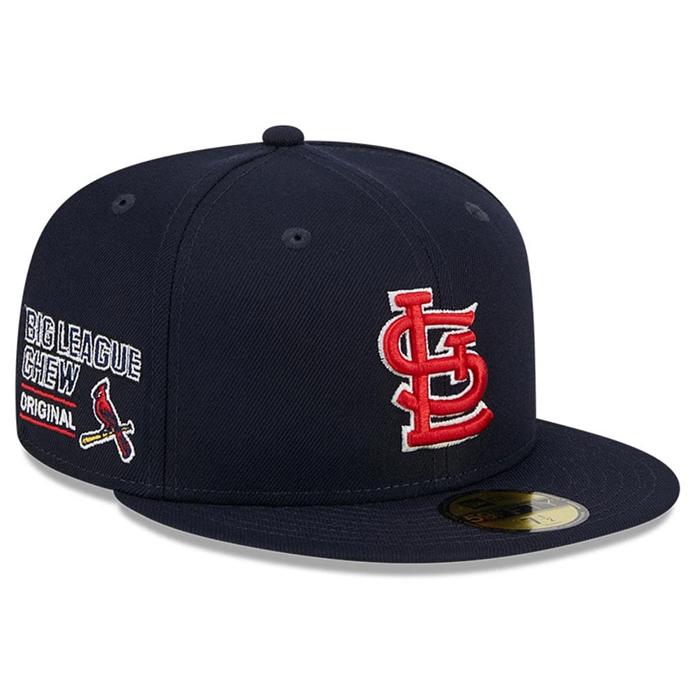 Casquette ajustée 59FIFTY New Era pour hommes des Cardinals de St. Louis Big League Chew Team bleu marine