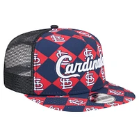 Casquette Snapback 9FIFTY Snapback A-Frame Trucker New Era des Cardinals de Saint-Louis bleu marine Seeing Diamonds pour hommes