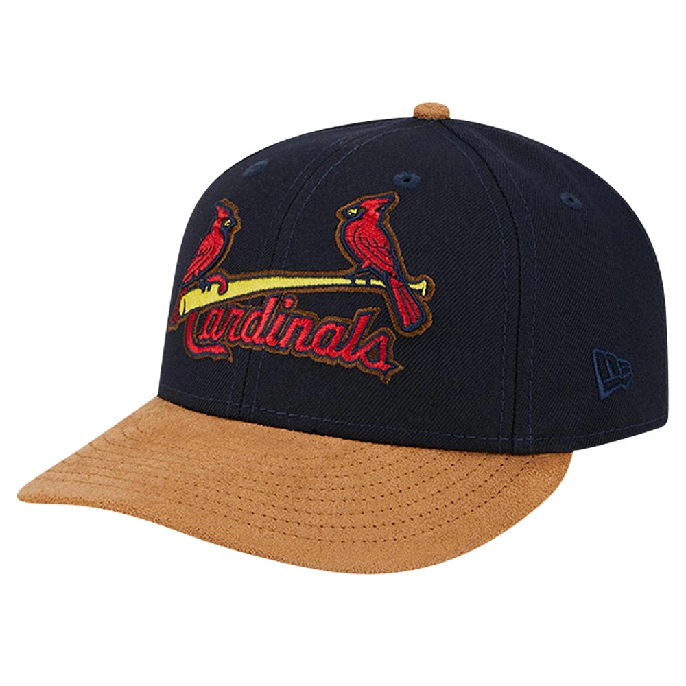 Casquette ajustée 59FIFTY à visière basse en daim bleu marine St. Louis Cardinals pour hommes New Era