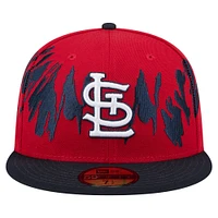 Men's New Era Red/Navy St. Louis Cardinals Retro Pattern 59FIFTY Fitted Hat