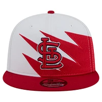 Casquette Snapback Jagged 9FIFTY rouge/blanc pour homme New Era des Cardinals de St. Louis