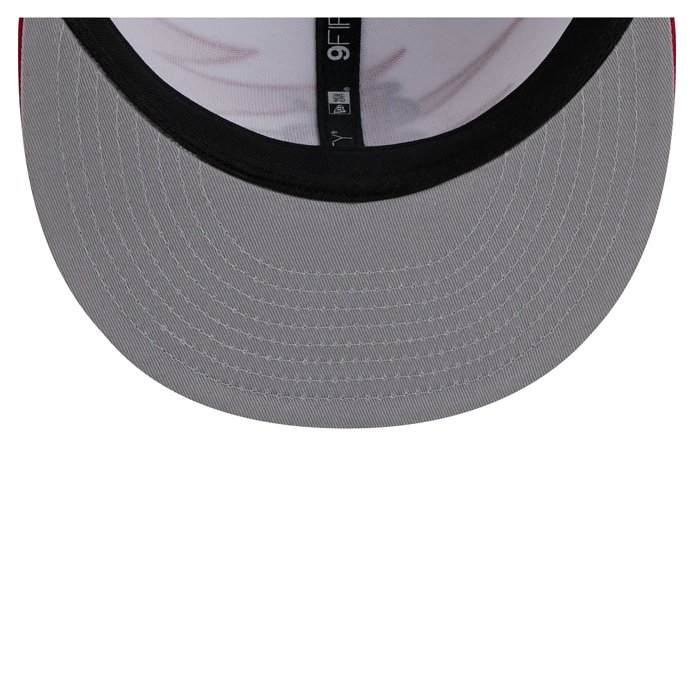 Casquette Snapback Jagged 9FIFTY rouge/blanc pour homme New Era des Cardinals de St. Louis