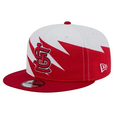 Casquette Snapback Jagged 9FIFTY rouge/blanc pour homme New Era des Cardinals de St. Louis