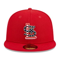 Casquette ajustée rouge 59FIFTY des Cardinals de Saint-Louis 2023 Fourth of July New Era pour homme