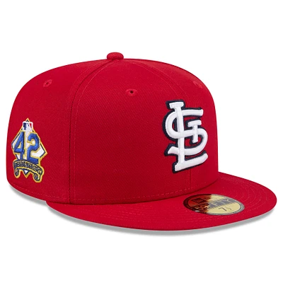 Casquette ajustée Jackie Robinson Day 59FIFTY rouge New Era pour homme, Cardinals de Saint-Louis 2025