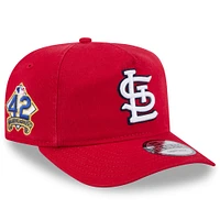Casquette ajustable Jackie Robinson Day #42 pour homme, motif golfeur rouge des Cardinals de St. Louis, New Era