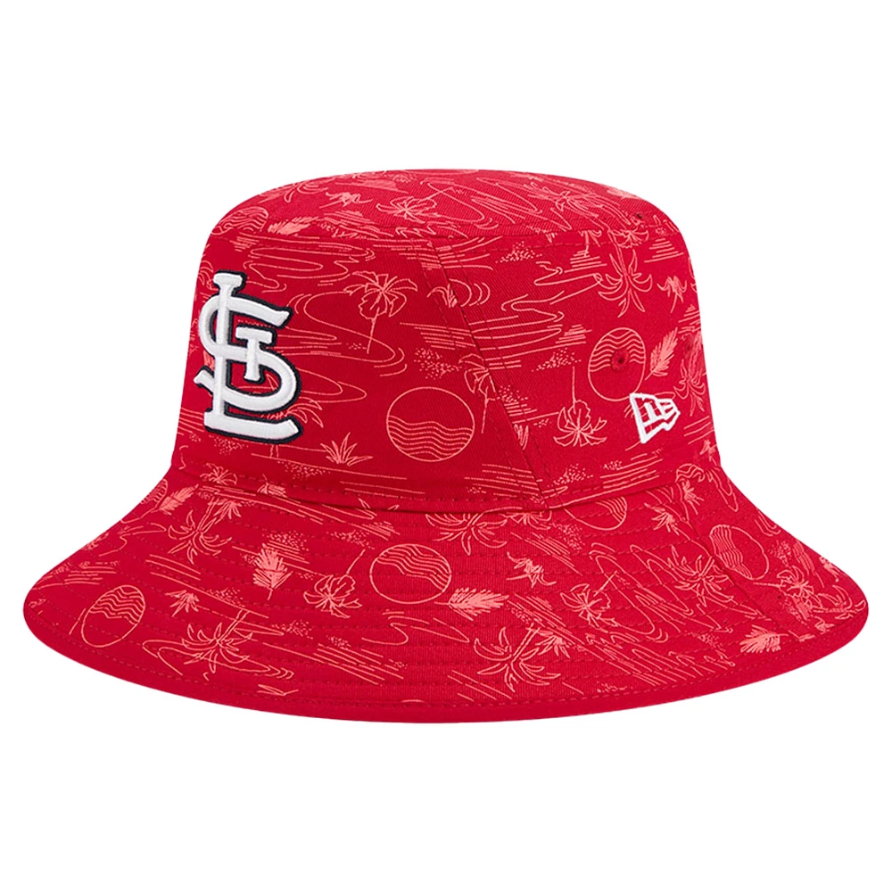 Men's New Era  Red St. Louis Cardinals 2025 Spring Training All Over Print Bucket Hat