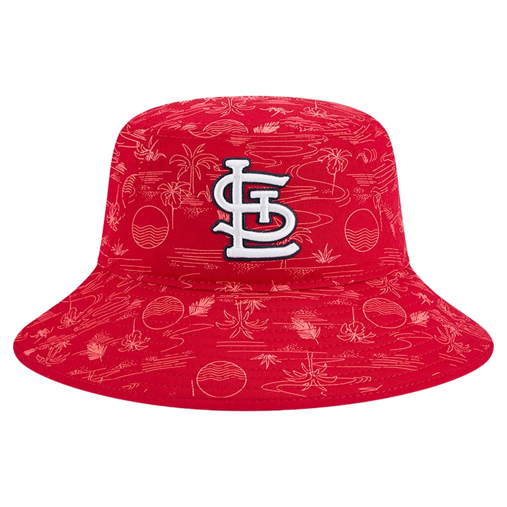 Men's New Era  Red St. Louis Cardinals 2025 Spring Training All Over Print Bucket Hat