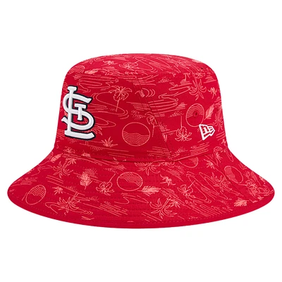 Men's New Era  Red St. Louis Cardinals 2025 Spring Training All Over Print Bucket Hat