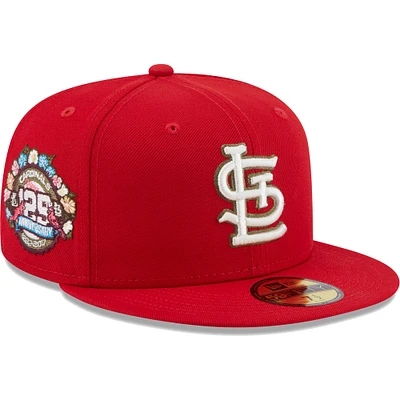 Casquette ajustée 59FIFTY Spring Training Botanical 25e anniversaire des Cardinals de Saint-Louis New Era rouge pour homme