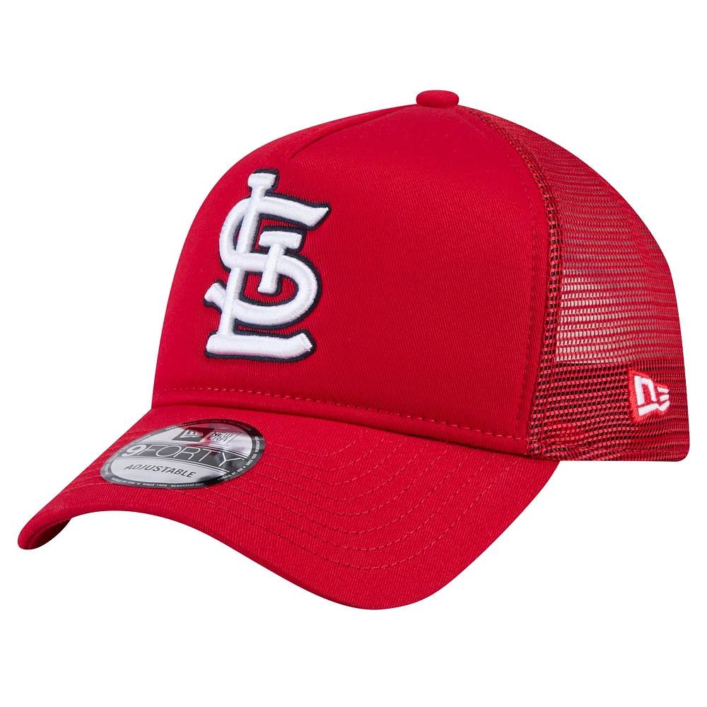 Casquette ajustable 9FORTY A-Frame Trucker rouge St. Louis Cardinals de New Era pour homme