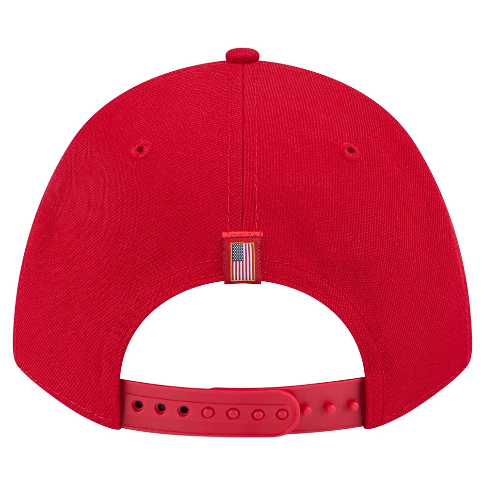 Casquette ajustable New Era 9FORTY M-Crown A-Frame rouge pour homme, motif drapeau américain, des Cardinals de Saint-Louis