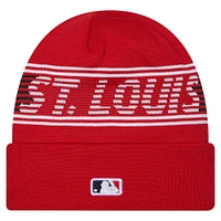 Bonnet en tricot à revers rouge pour homme de la collection Authentic des Cardinals de St. Louis de New Era