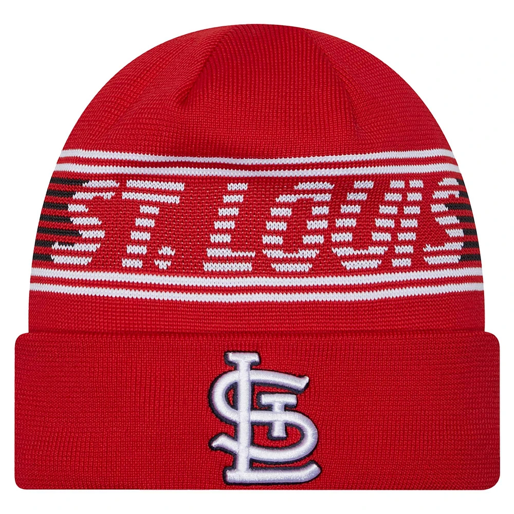 Bonnet en tricot à revers rouge pour homme de la collection Authentic des Cardinals de St. Louis de New Era