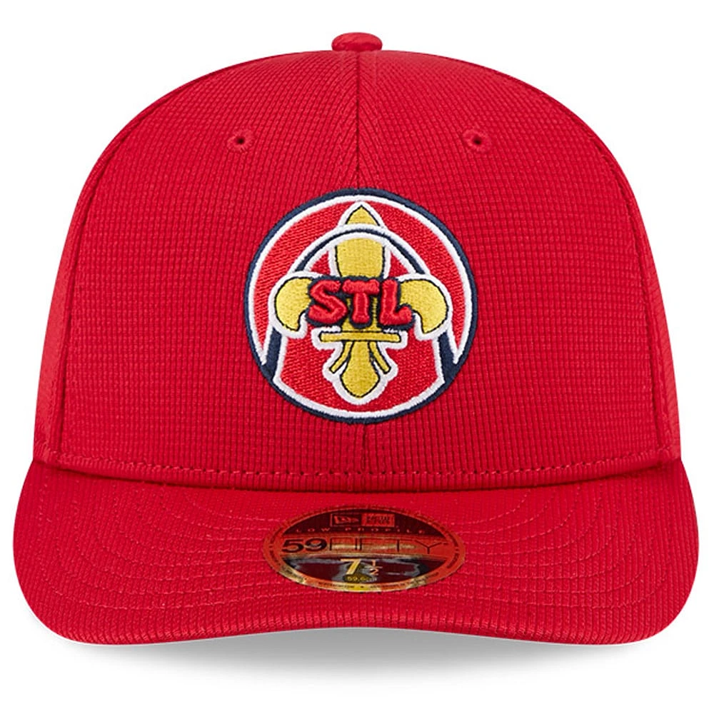 Casquette d'entraînement au bâton City Connect 59FIFTY rouge New Era pour homme des Cardinals de Saint-Louis