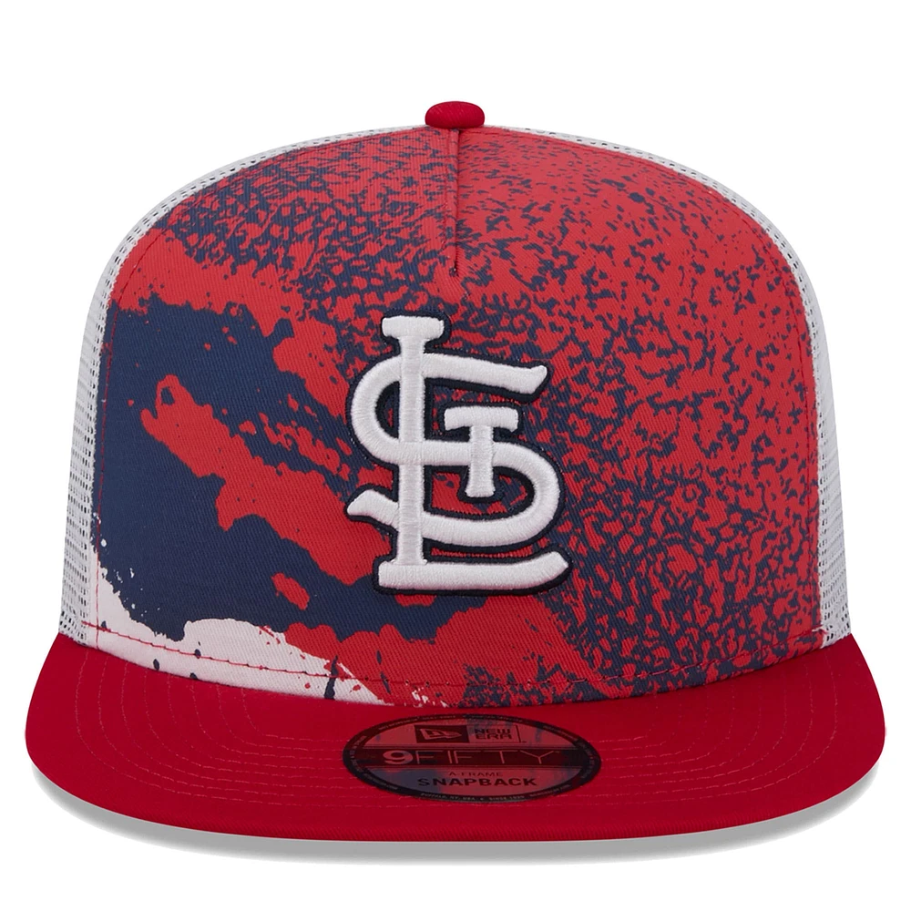 Casquette Snapback 9FIFTY New Era St. Louis Cardinals Court Sport pour homme rouge