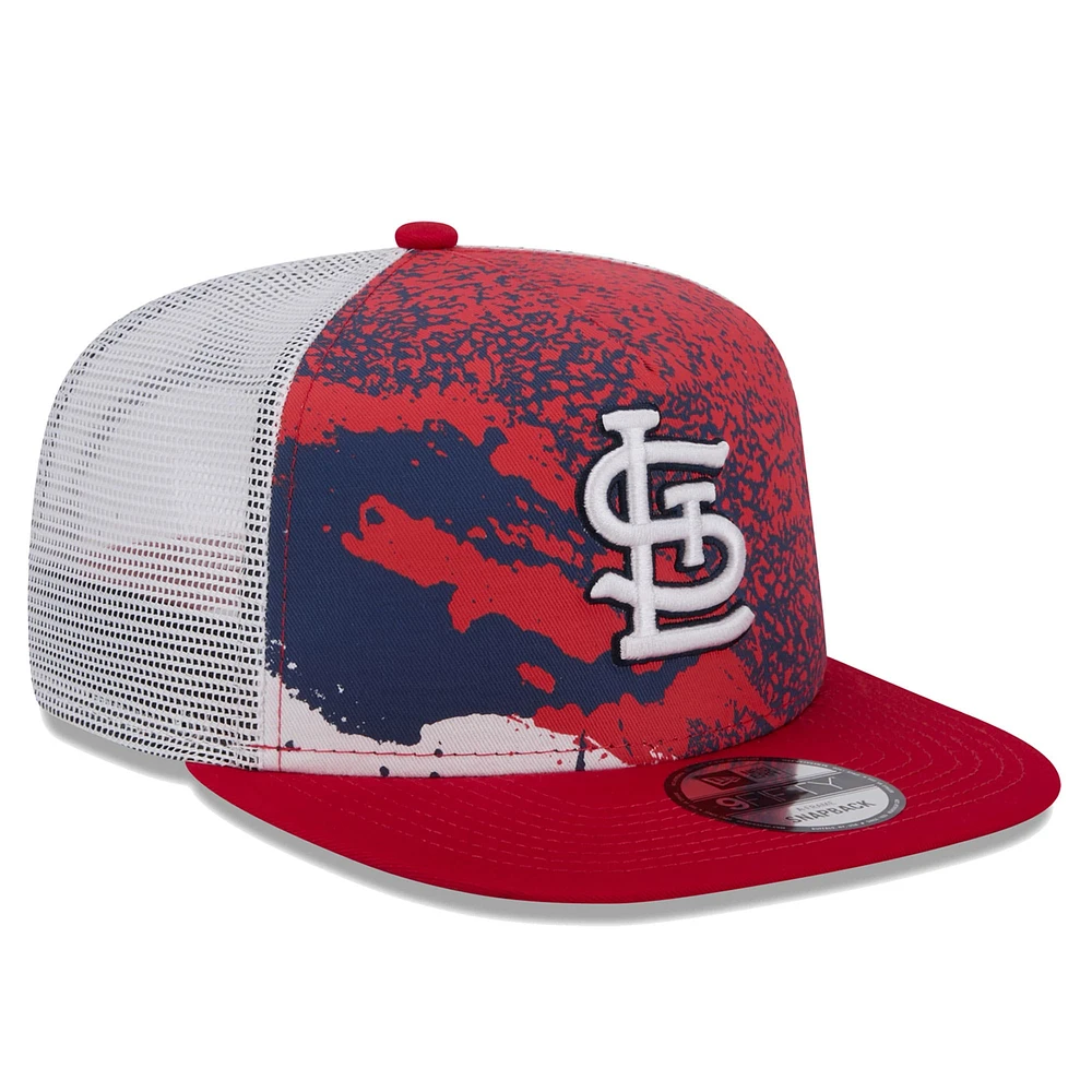 Casquette Snapback 9FIFTY New Era St. Louis Cardinals Court Sport pour homme rouge