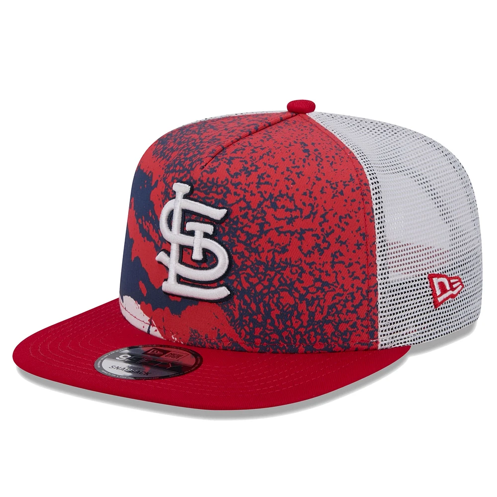 Casquette Snapback 9FIFTY New Era St. Louis Cardinals Court Sport pour homme rouge