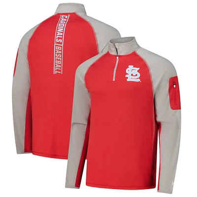 Haut raglan à quart de zip pour la fête des pères Cardinals St. Louis New Era rouge hommes