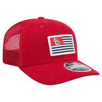 Men's New Era Red St. Louis Cardinals Flag 9SEVENTY Stretch-Snap Hat