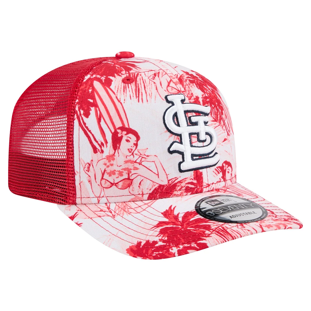 Casquette ajustable Hula Trucker 9SEVENTY rouge New Era pour homme des Cardinals de Saint-Louis