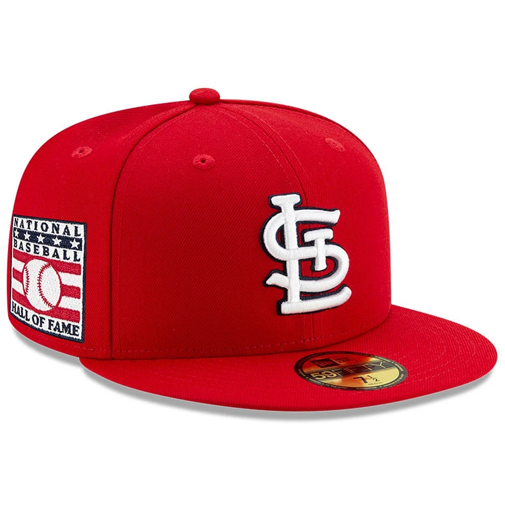 Casquette ajustée 59FIFTY du Temple de la renommée baseball national des Cardinals St. Louis New Era rouge pour hommes