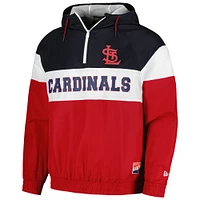 Veste coupe-vent à capuche quart de zip raglan Ripstop St. Louis Cardinals New Era rouge pour hommes