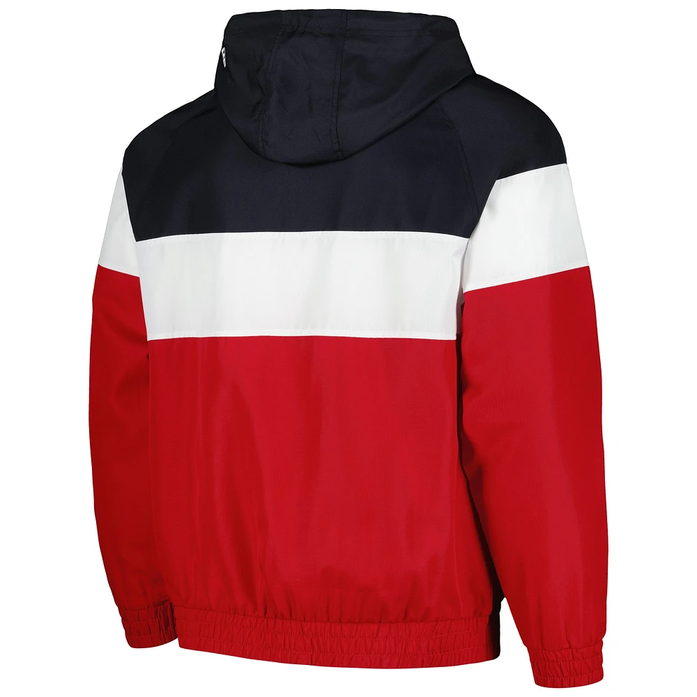 Men's New Era Red St. Louis Cardinals Ripstop Raglan Quarter-Zip Hoodie Windbreaker Jacket