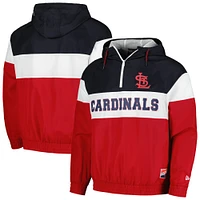 Veste coupe-vent à capuche quart de zip raglan Ripstop St. Louis Cardinals New Era rouge pour hommes