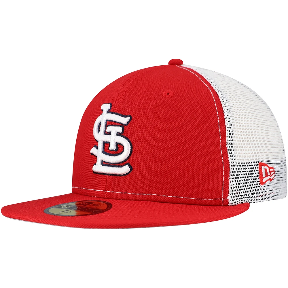 Casquette ajustée 59FIFTY Trucker pour homme New Era rouge St. Louis Cardinals