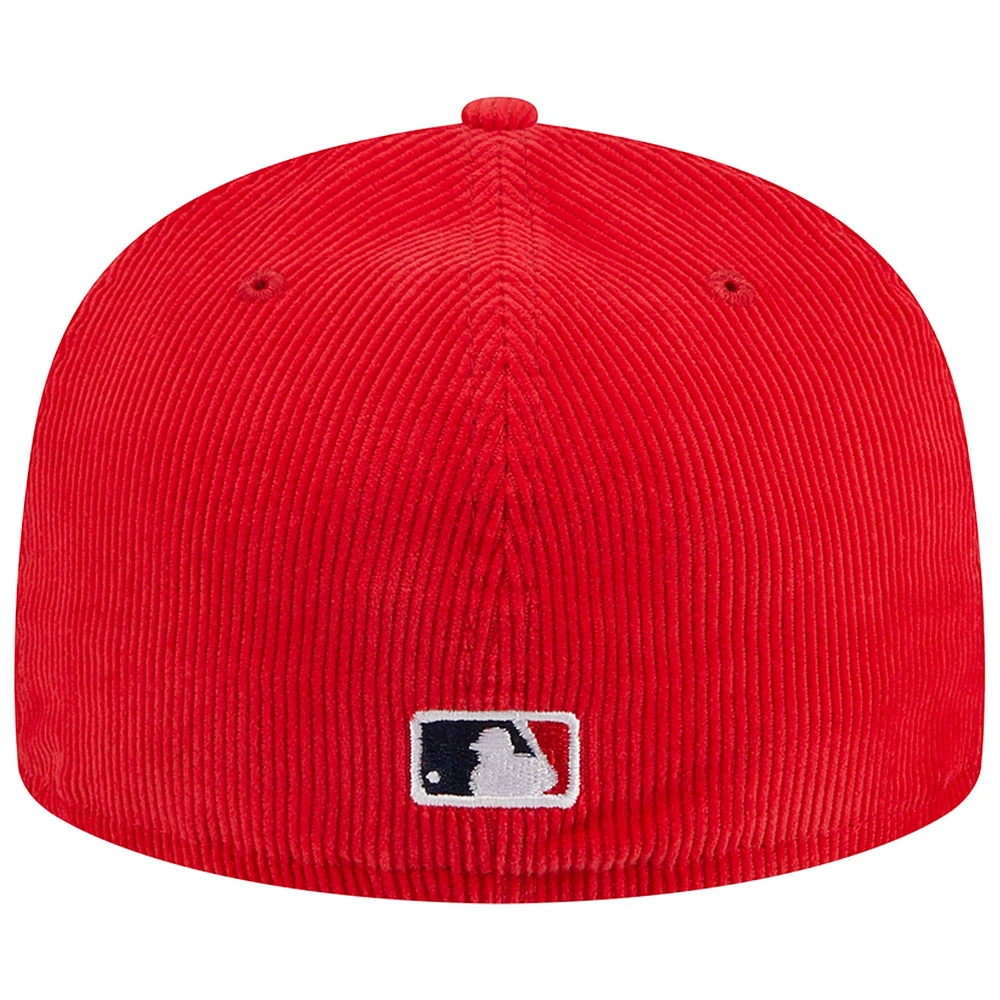 Casquette ajustée 59FIFTY en velours côtelé rouge St. Louis Cardinals New Era pour hommes