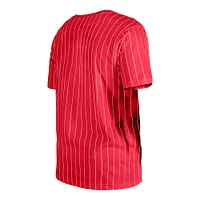 T-shirt New Era rouge à rayures rétro des Cardinals de Saint-Louis pour homme