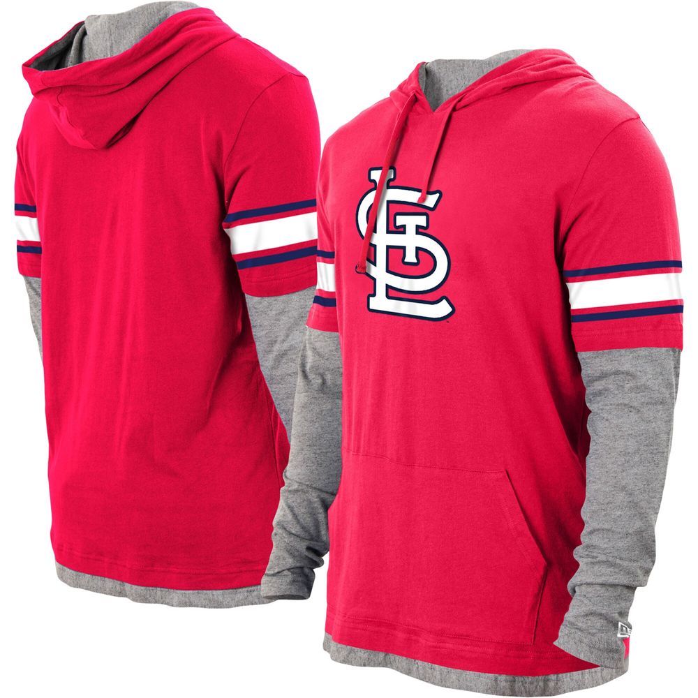 Men's New Era Red St. Louis Cardinals Twofer Pullover Hoodie