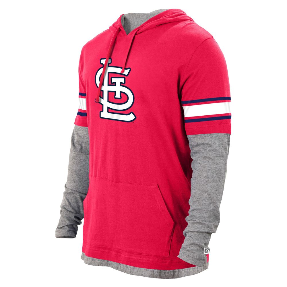 Men's New Era Red St. Louis Cardinals Twofer Pullover Hoodie