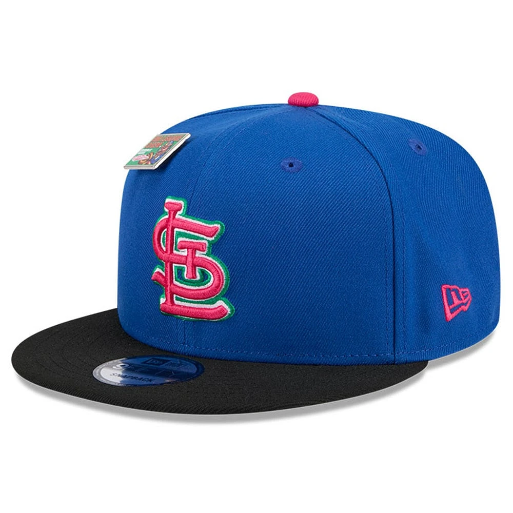 Casquette Snapback 9FIFTY New Era Royal/Noir St. Louis Cardinals Pastèque Big League Chew Flavor Pack pour hommes