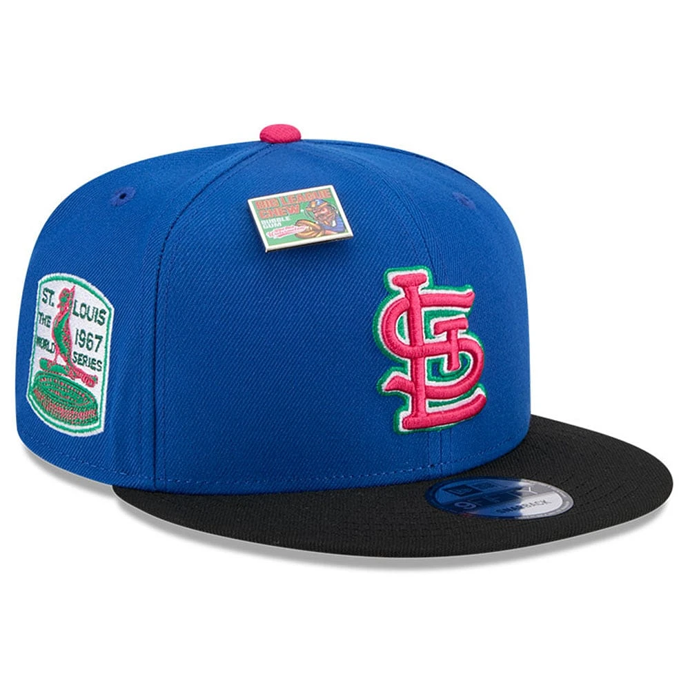 Casquette Snapback 9FIFTY New Era Royal/Noir St. Louis Cardinals Pastèque Big League Chew Flavor Pack pour hommes