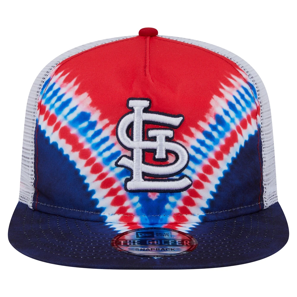 Casquette ajustable New Era St. Louis Cardinals Tie-Dye Golfer Trucker pour homme