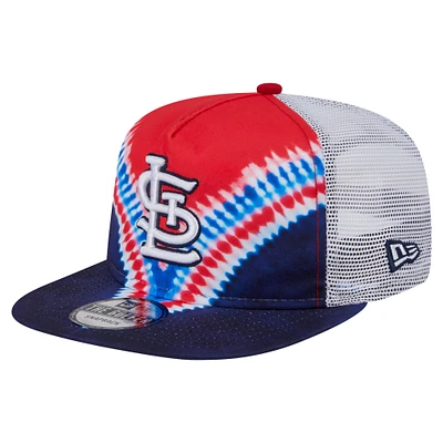 Casquette ajustable New Era St. Louis Cardinals Tie-Dye Golfer Trucker pour homme
