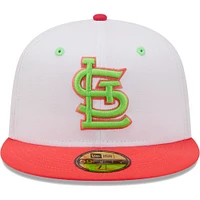 Men's New Era White/Coral St. Louis Cardinals 30th Anniversary at Busch Stadium Strawberry Lolli 59FIFTY Fitted Hat