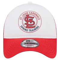 Casquette ajustable 9FORTY Trucker New Era pour hommes, blanc/rouge, St. Louis Cardinals Spring Training Circle Foam A-Frame