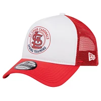 Men's New Era White/Red St. Louis Cardinals Spring Training Circle Foam A-Frame 9FORTY Trucker Adjustable Hat