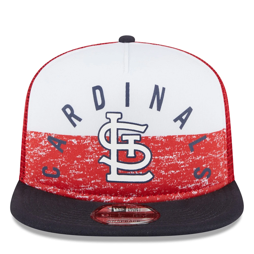 Men's New Era White/Red St. Louis Cardinals Team Foam Front A-Frame Trucker 9FIFTY Snapback Hat