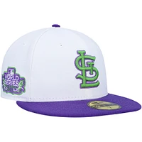 Casquette ajustée 59FIFTY pour homme avec écusson latéral de la Série mondiale 2011 des Cardinals St. Louis New Era, blanc