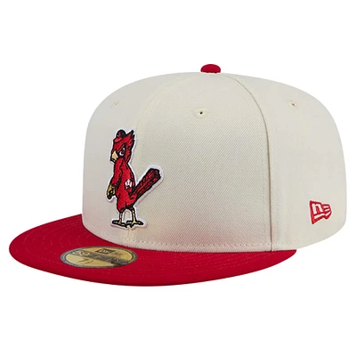 Men's New Era White St. Louis Cardinals Cooperstown Collection Alternate Chrome 59FIFTY Fitted Hat