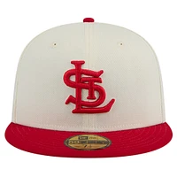 Casquette ajustée 59FIFTY chromée de la collection Cooperstown des Cardinals St. Louis New Era pour hommes, blanche