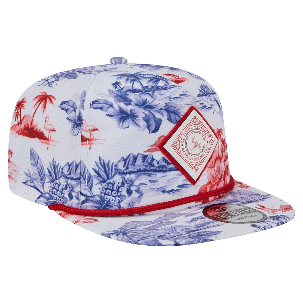Men's New Era White St. Louis Cardinals Printed Island Golfer Snapback Hat